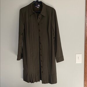WORTH New York Olive Green Wool Button-Up Dress